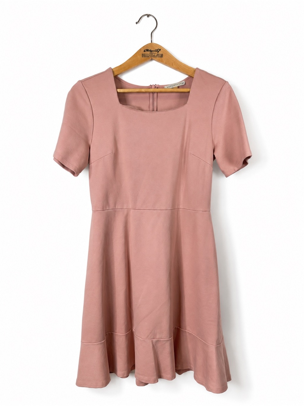 DownEast Midi Dress Square Neck Fit & Flare Size XL Dusty Pink Casual Date Night